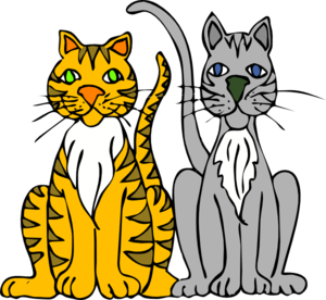 Two Cartoon Cats Clip Art